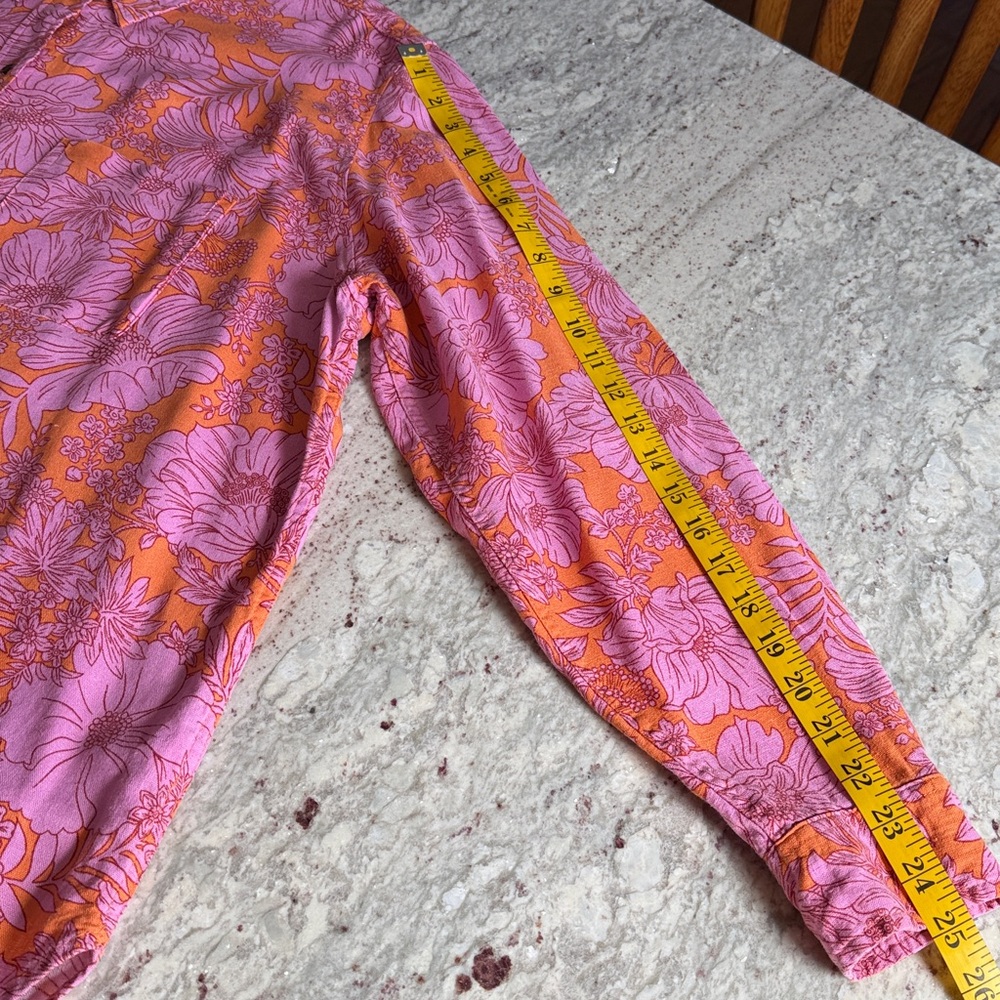 Universal Thread Pink & Orange Floral Button-Down Shirt - Picture 7 of 9